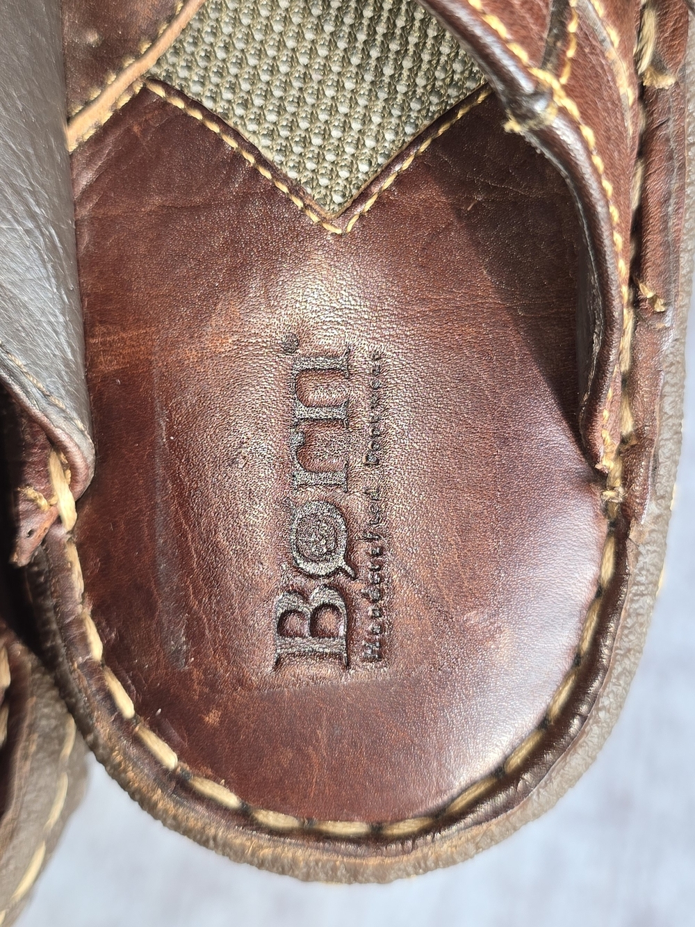 Børn Handcrafted Brown Leather Utility Slide Clogs / Mules Adjustable Buckle 90s - Picture 7 of 7